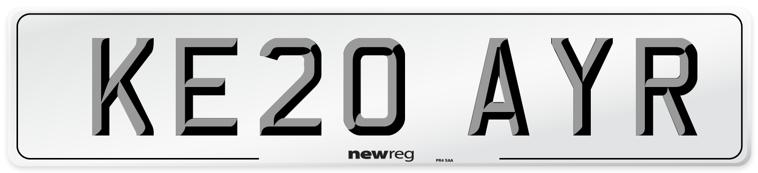 KE20 AYR Number Plate from New Reg